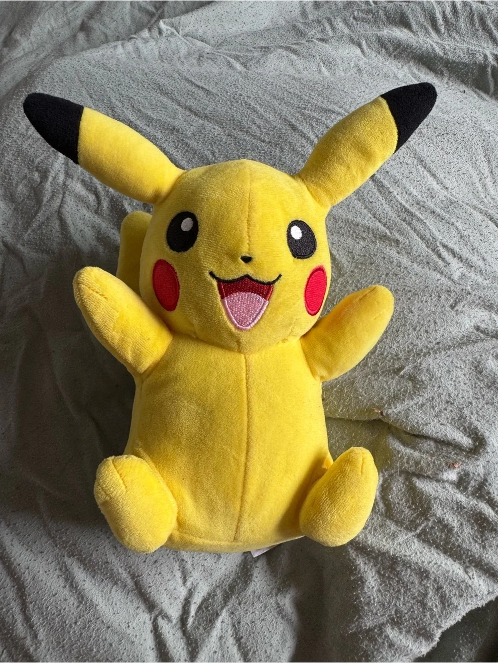 Pokemon Pikachu Bright Yellow Plush with Black-Eared Detail